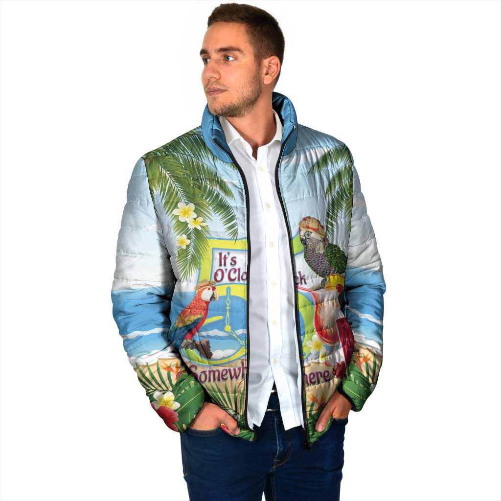 Guyana Christmas Padded Jacket Macaw Red-fan Parrot Tropical Vibes - Wonder Print Shop