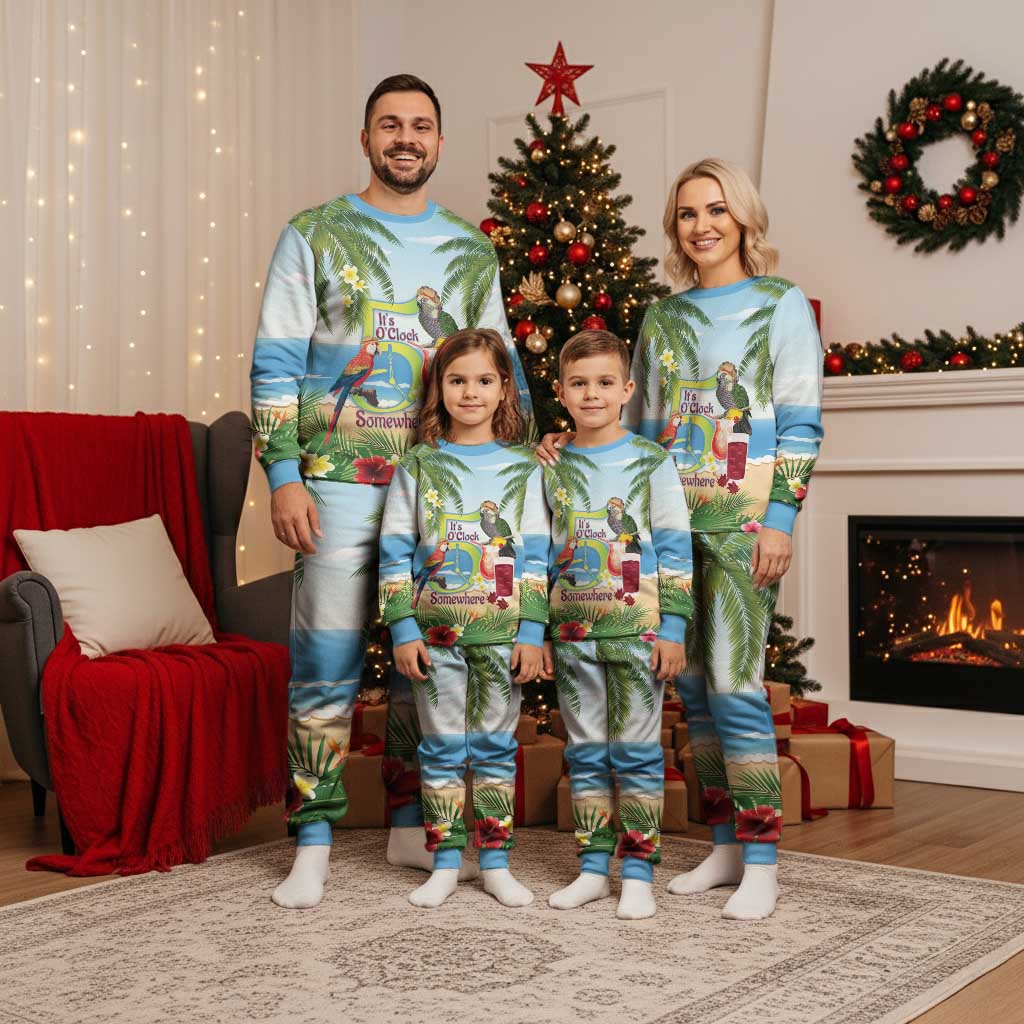 Guyana Christmas Pajama Set Macaw Red-fan Parrot Tropical Vibes - Wonder Print Shop