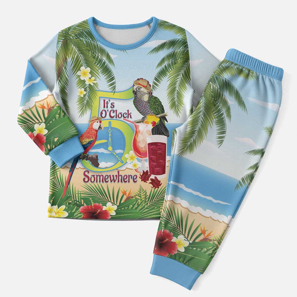 Guyana Christmas Pajama Set Macaw Red-fan Parrot Tropical Vibes - Wonder Print Shop