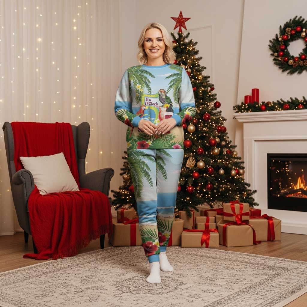 Guyana Christmas Pajama Set Macaw Red-fan Parrot Tropical Vibes - Wonder Print Shop