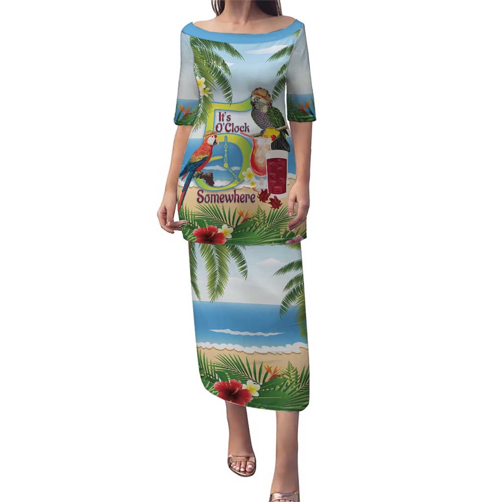 Guyana Christmas Puletasi Macaw Red-fan Parrot Tropical Vibes - Wonder Print Shop