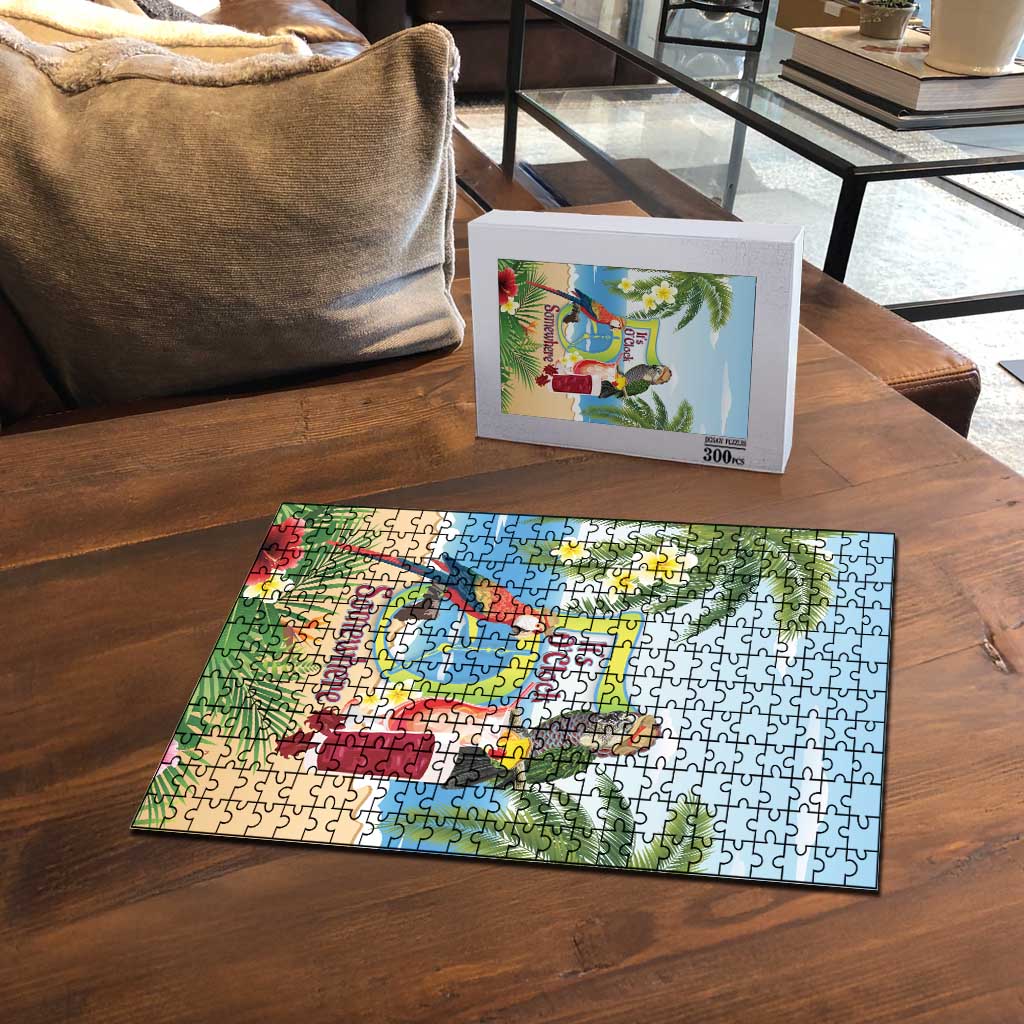 Guyana Christmas Puzzle Macaw Red-fan Parrot Tropical Vibes - Wonder Print Shop