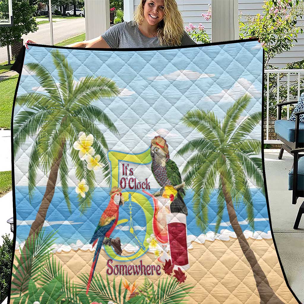 Guyana Christmas Quilt Macaw Red-fan Parrot Tropical Vibes - Wonder Print Shop