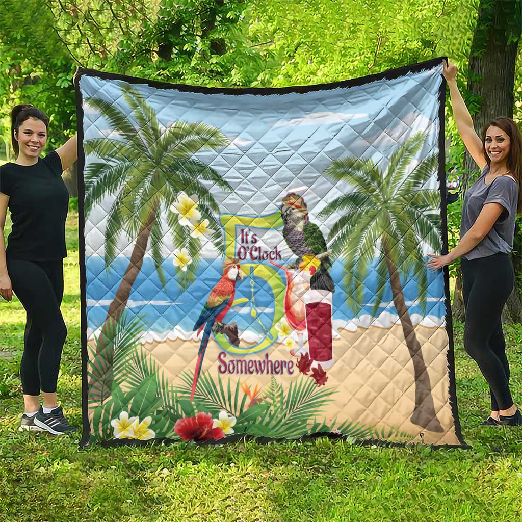 Guyana Christmas Quilt Macaw Red-fan Parrot Tropical Vibes - Wonder Print Shop