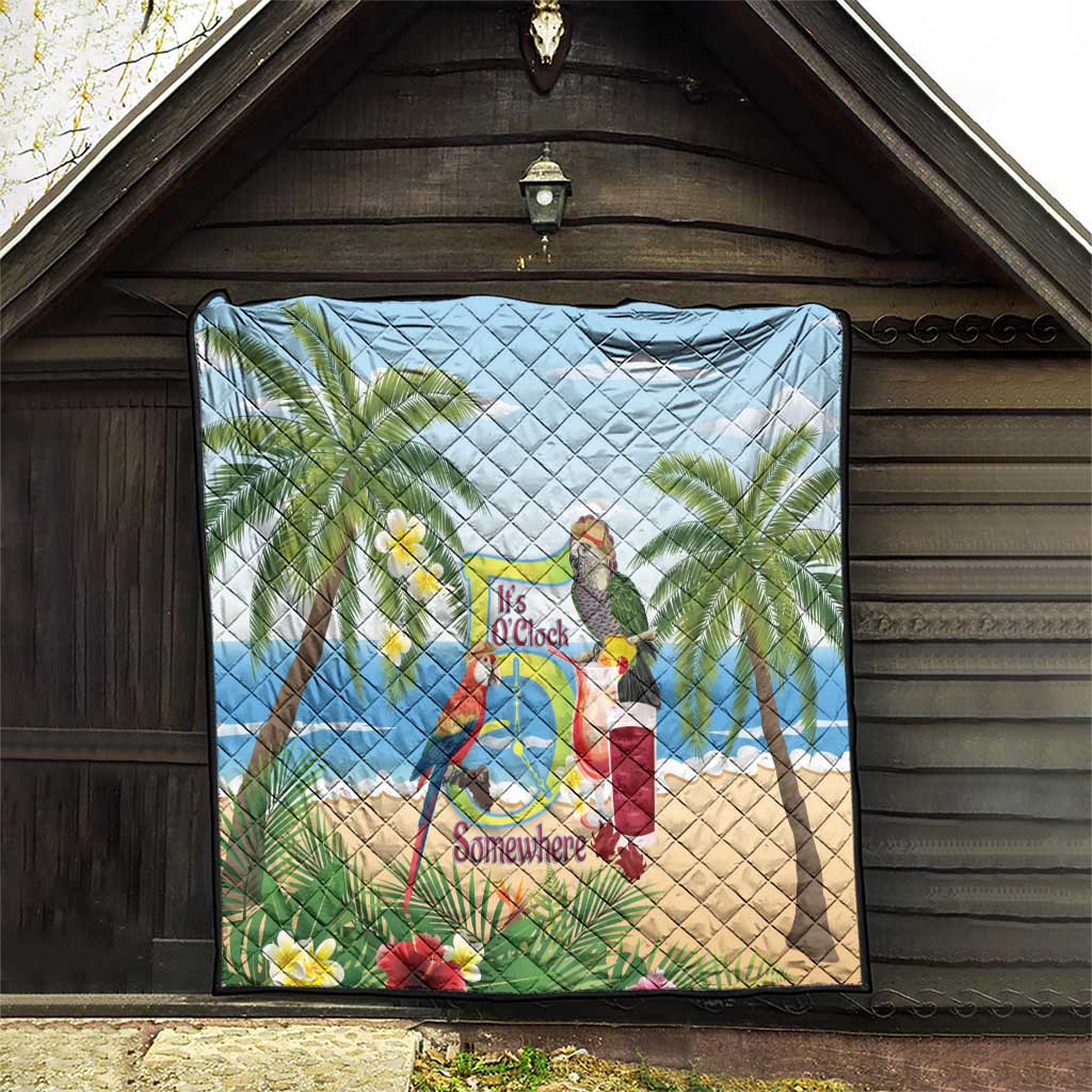 Guyana Christmas Quilt Macaw Red-fan Parrot Tropical Vibes - Wonder Print Shop