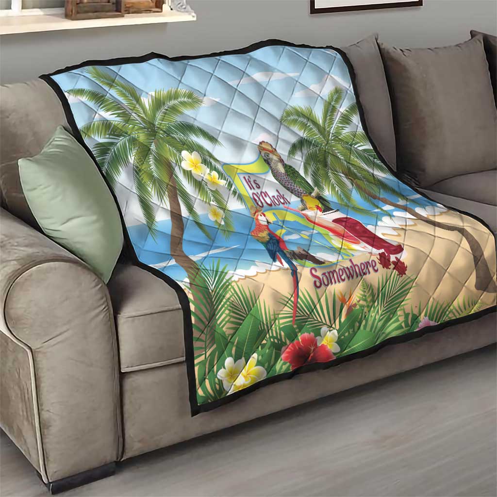 Guyana Christmas Quilt Macaw Red-fan Parrot Tropical Vibes - Wonder Print Shop