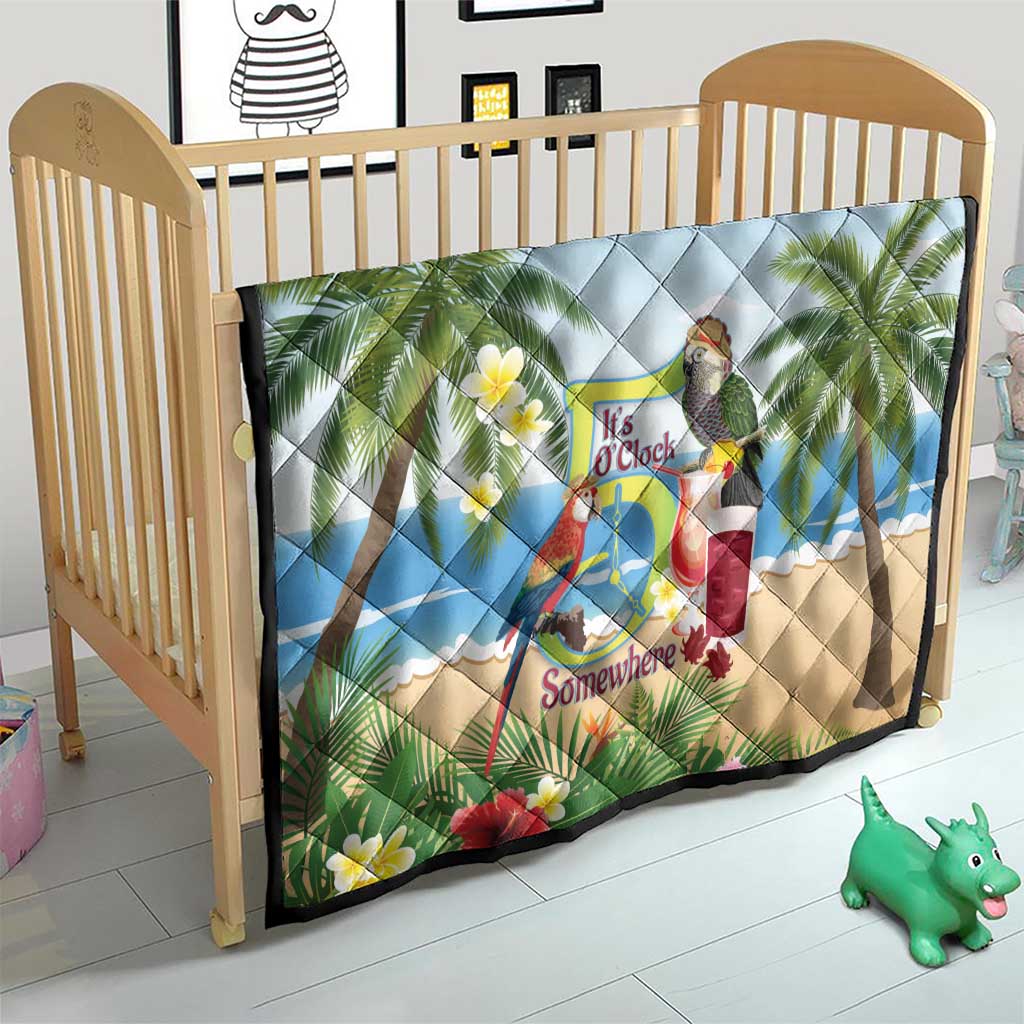 Guyana Christmas Quilt Macaw Red-fan Parrot Tropical Vibes - Wonder Print Shop