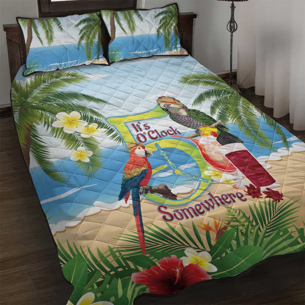 Guyana Christmas Quilt Bed Set Macaw Red-fan Parrot Tropical Vibes - Wonder Print Shop