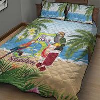 Guyana Christmas Quilt Bed Set Macaw Red-fan Parrot Tropical Vibes - Wonder Print Shop