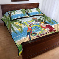 Guyana Christmas Quilt Bed Set Macaw Red-fan Parrot Tropical Vibes - Wonder Print Shop