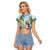 Guyana Christmas Raglan Cropped T Shirt Macaw Red-fan Parrot Tropical Vibes - Wonder Print Shop