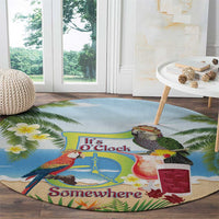 Guyana Christmas Round Carpet Macaw Red-fan Parrot Tropical Vibes - Wonder Print Shop
