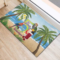 Guyana Christmas Rubber Doormat Macaw Red-fan Parrot Tropical Vibes - Wonder Print Shop