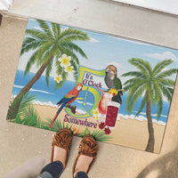 Guyana Christmas Rubber Doormat Macaw Red-fan Parrot Tropical Vibes - Wonder Print Shop