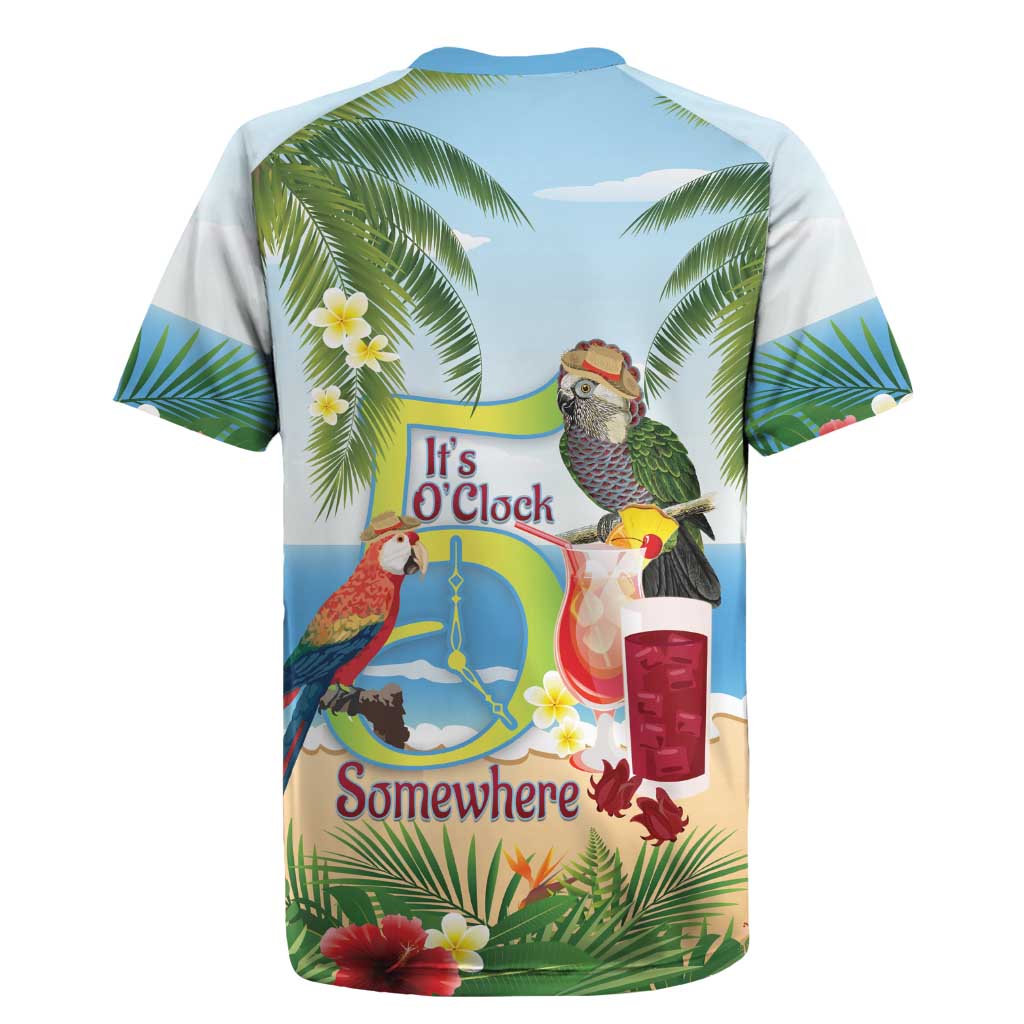 Guyana Christmas Rugby Jersey Macaw Red-fan Parrot Tropical Vibes - Wonder Print Shop