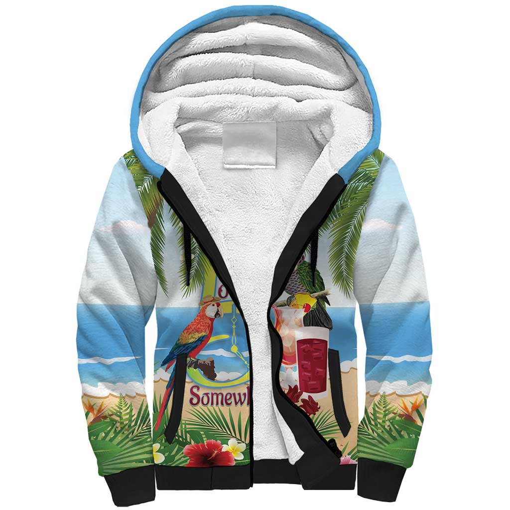 Guyana Christmas Sherpa Hoodie Macaw Red-fan Parrot Tropical Vibes - Wonder Print Shop