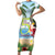 Guyana Christmas Short Sleeve Bodycon Dress Macaw Red-fan Parrot Tropical Vibes - Wonder Print Shop