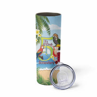 Guyana Christmas Skinny Tumbler Macaw Red-fan Parrot Tropical Vibes - Wonder Print Shop