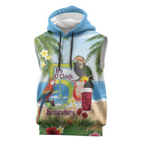 Guyana Christmas Sleeveless Hoodie Macaw Red-fan Parrot Tropical Vibes - Wonder Print Shop