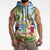 Guyana Christmas Sleeveless Zip Hoodie Macaw Red-fan Parrot Tropical Vibes - Wonder Print Shop
