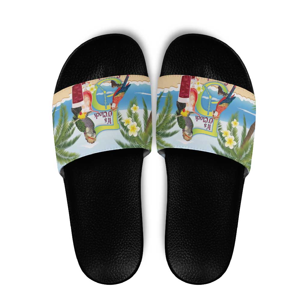 Guyana Christmas Slide Sandals Macaw Red-fan Parrot Tropical Vibes - Wonder Print Shop