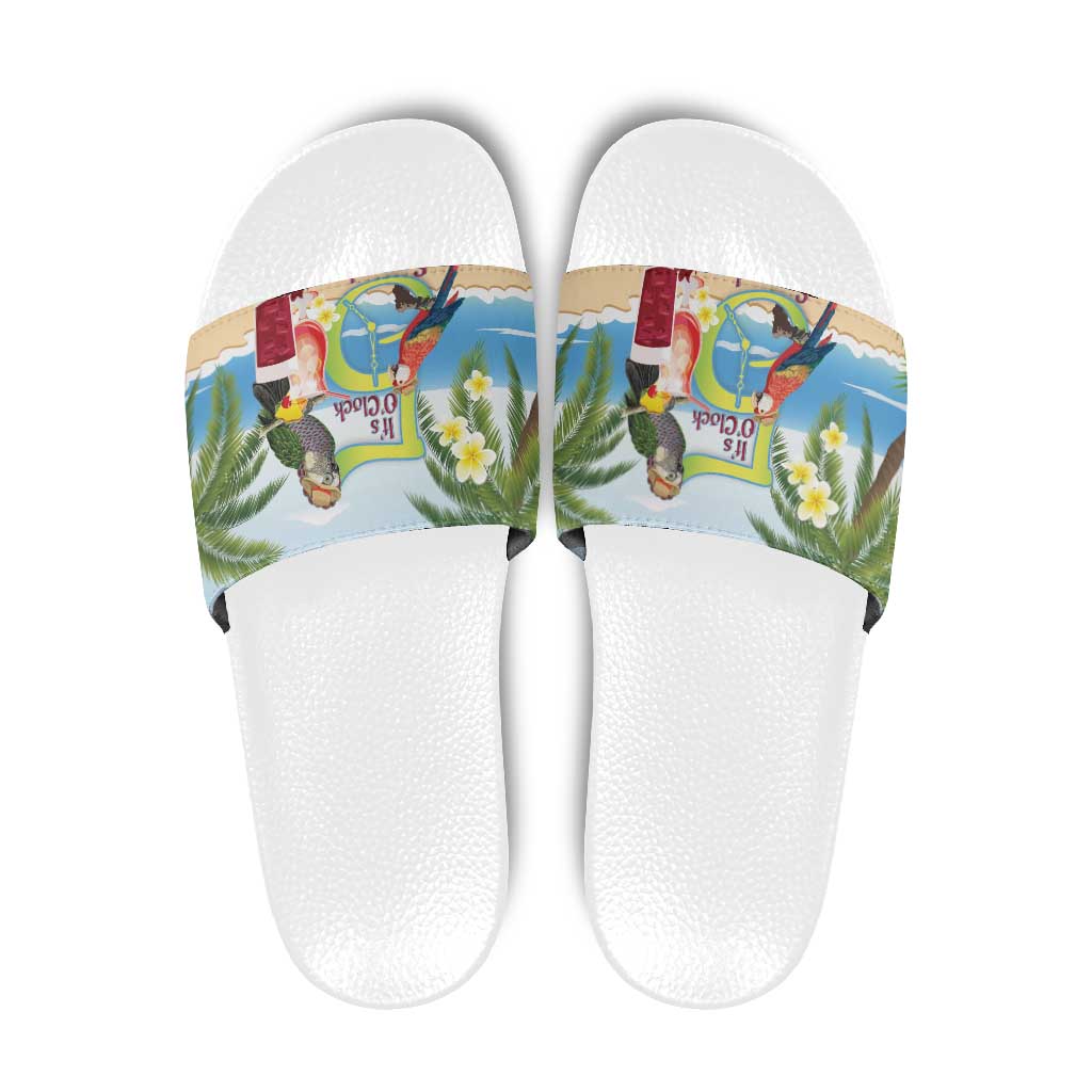 Guyana Christmas Slide Sandals Macaw Red-fan Parrot Tropical Vibes - Wonder Print Shop