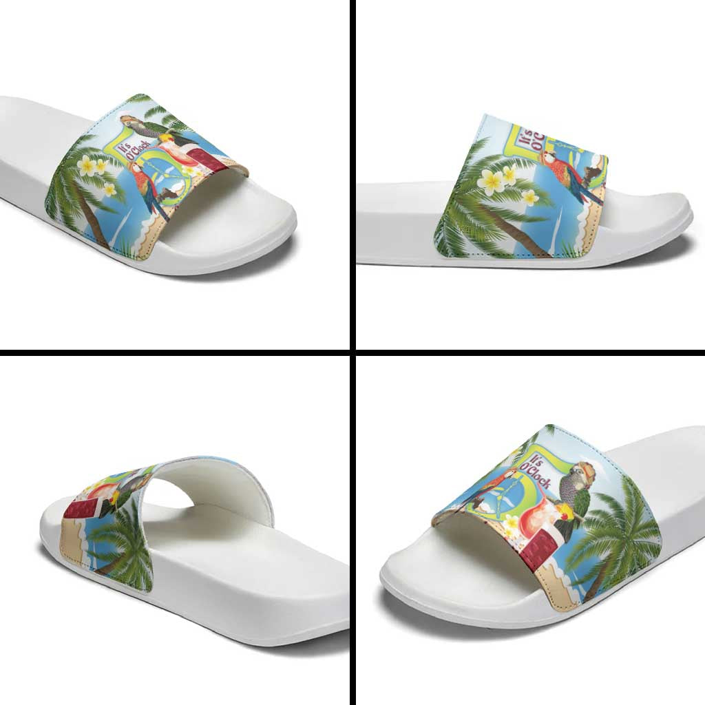 Guyana Christmas Slide Sandals Macaw Red-fan Parrot Tropical Vibes - Wonder Print Shop