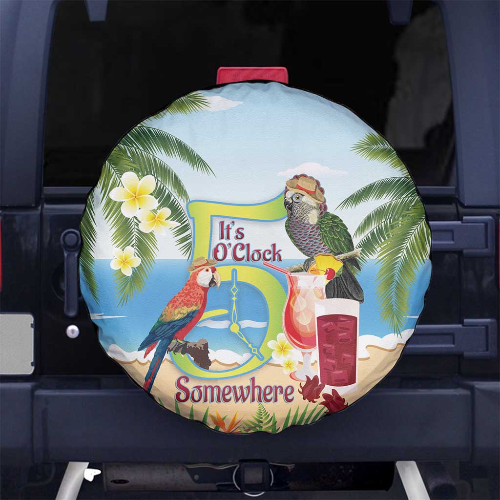 Guyana Christmas Spare Tire Cover Macaw Red-fan Parrot Tropical Vibes - Wonder Print Shop