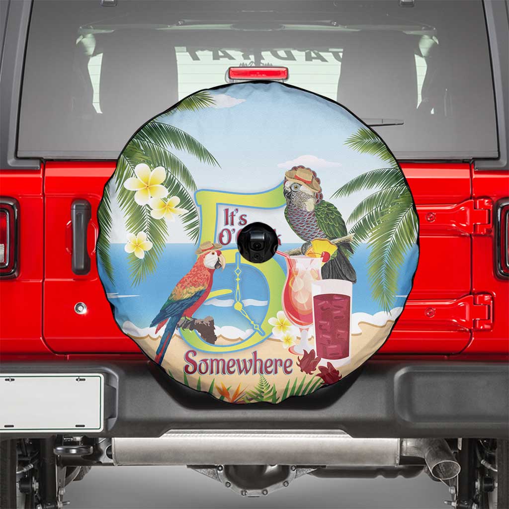 Guyana Christmas Spare Tire Cover Macaw Red-fan Parrot Tropical Vibes - Wonder Print Shop