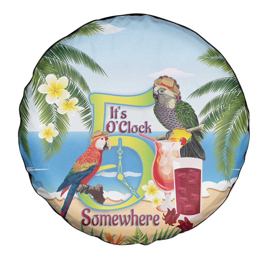 Guyana Christmas Spare Tire Cover Macaw Red-fan Parrot Tropical Vibes - Wonder Print Shop