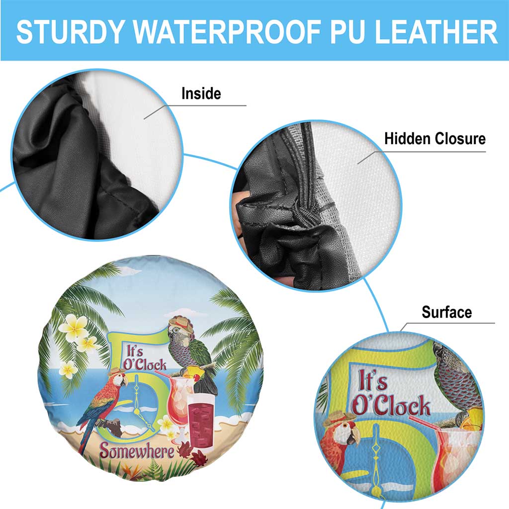 Guyana Christmas Spare Tire Cover Macaw Red-fan Parrot Tropical Vibes - Wonder Print Shop