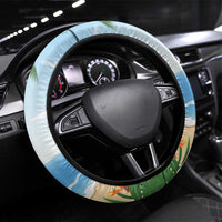 Guyana Christmas Steering Wheel Cover Macaw Red-fan Parrot Tropical Vibes - Wonder Print Shop