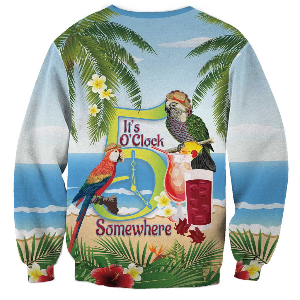 Guyana Christmas Sweatshirt Macaw Red-fan Parrot Tropical Vibes - Wonder Print Shop