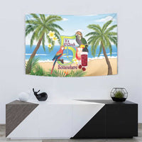 Guyana Christmas Tapestry Macaw Red-fan Parrot Tropical Vibes - Wonder Print Shop