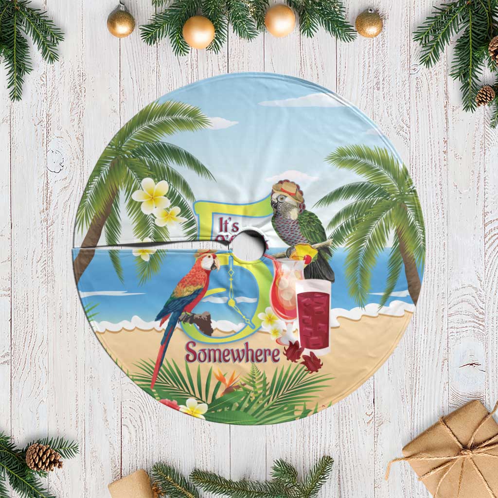 Guyana Christmas Tree Skirt Macaw Red-fan Parrot Tropical Vibes - Wonder Print Shop