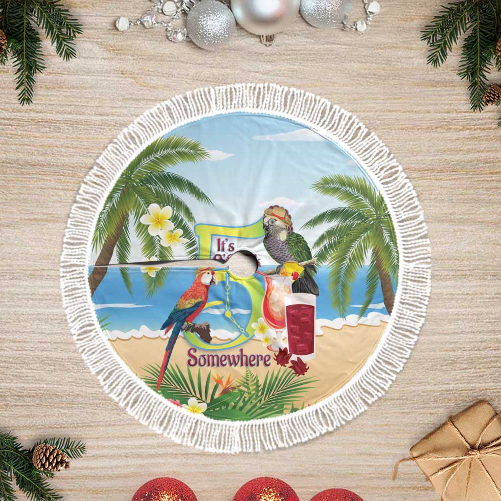 Guyana Christmas Tree Skirt Macaw Red-fan Parrot Tropical Vibes - Wonder Print Shop