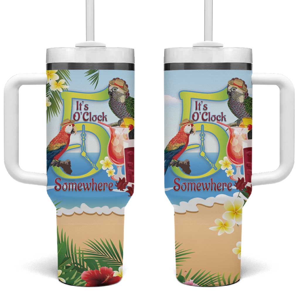 Guyana Christmas Tumbler With Handle Macaw Red-fan Parrot Tropical Vibes - Wonder Print Shop