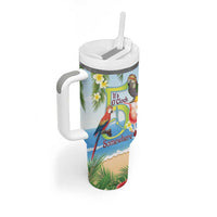 Guyana Christmas Tumbler With Handle Macaw Red-fan Parrot Tropical Vibes - Wonder Print Shop