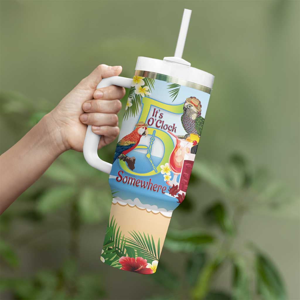 Guyana Christmas Tumbler With Handle Macaw Red-fan Parrot Tropical Vibes - Wonder Print Shop