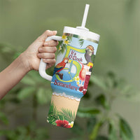 Guyana Christmas Tumbler With Handle Macaw Red-fan Parrot Tropical Vibes - Wonder Print Shop