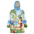 Guyana Christmas Wearable Blanket Hoodie Macaw Red-fan Parrot Tropical Vibes - Wonder Print Shop