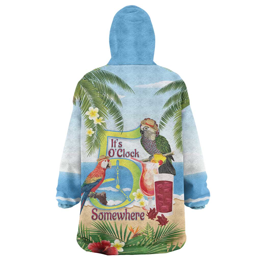 Guyana Christmas Wearable Blanket Hoodie Macaw Red-fan Parrot Tropical Vibes - Wonder Print Shop