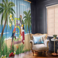 Guyana Christmas Window Curtain Macaw Red-fan Parrot Tropical Vibes - Wonder Print Shop