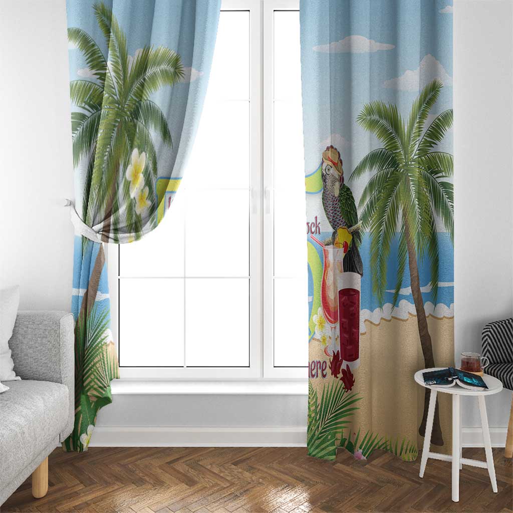 Guyana Christmas Window Curtain Macaw Red-fan Parrot Tropical Vibes - Wonder Print Shop
