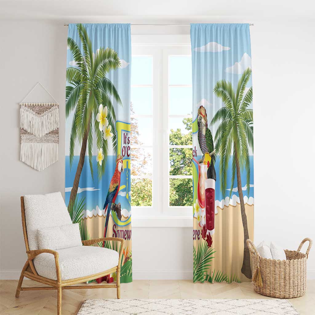 Guyana Christmas Window Curtain Macaw Red-fan Parrot Tropical Vibes - Wonder Print Shop