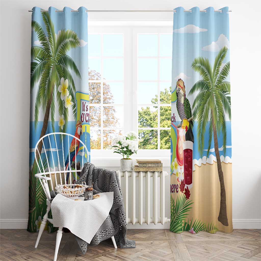 Guyana Christmas Window Curtain Macaw Red-fan Parrot Tropical Vibes - Wonder Print Shop