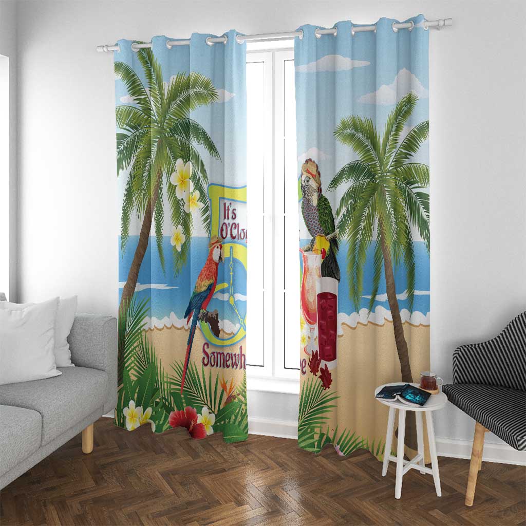 Guyana Christmas Window Curtain Macaw Red-fan Parrot Tropical Vibes - Wonder Print Shop