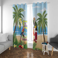 Guyana Christmas Window Curtain Macaw Red-fan Parrot Tropical Vibes - Wonder Print Shop
