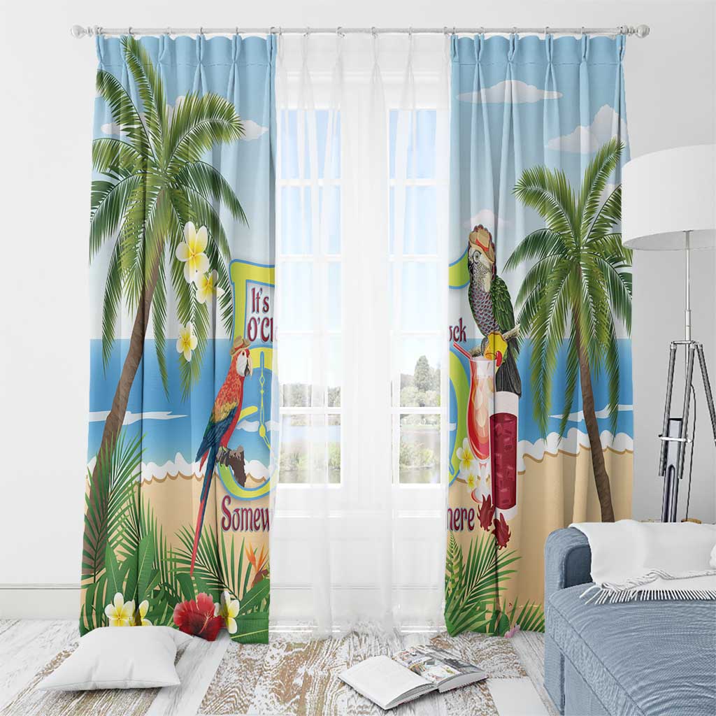 Guyana Christmas Window Curtain Macaw Red-fan Parrot Tropical Vibes - Wonder Print Shop