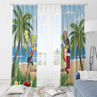 Guyana Christmas Window Curtain Macaw Red-fan Parrot Tropical Vibes - Wonder Print Shop